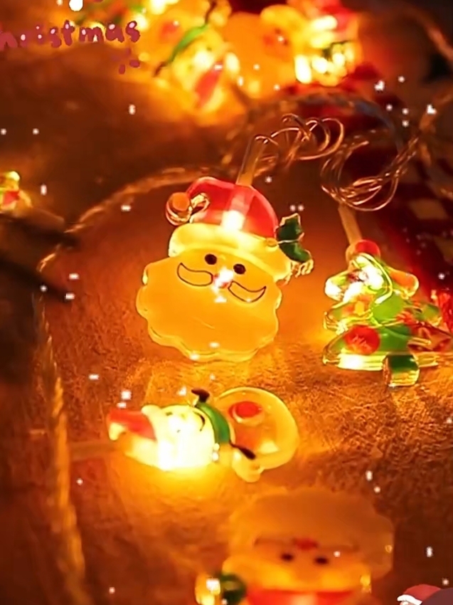 Dây đèn led ông già Noel để trang trí Giáng sinh, dùng pin hoặc cắm điện, dài 3 - 5m. #daydenledonggianoel #daydenledtrangtrinoel #daydenledgiangsinh #denledtrangtrinoel #dentrangtrinoel #trangtrinoel 