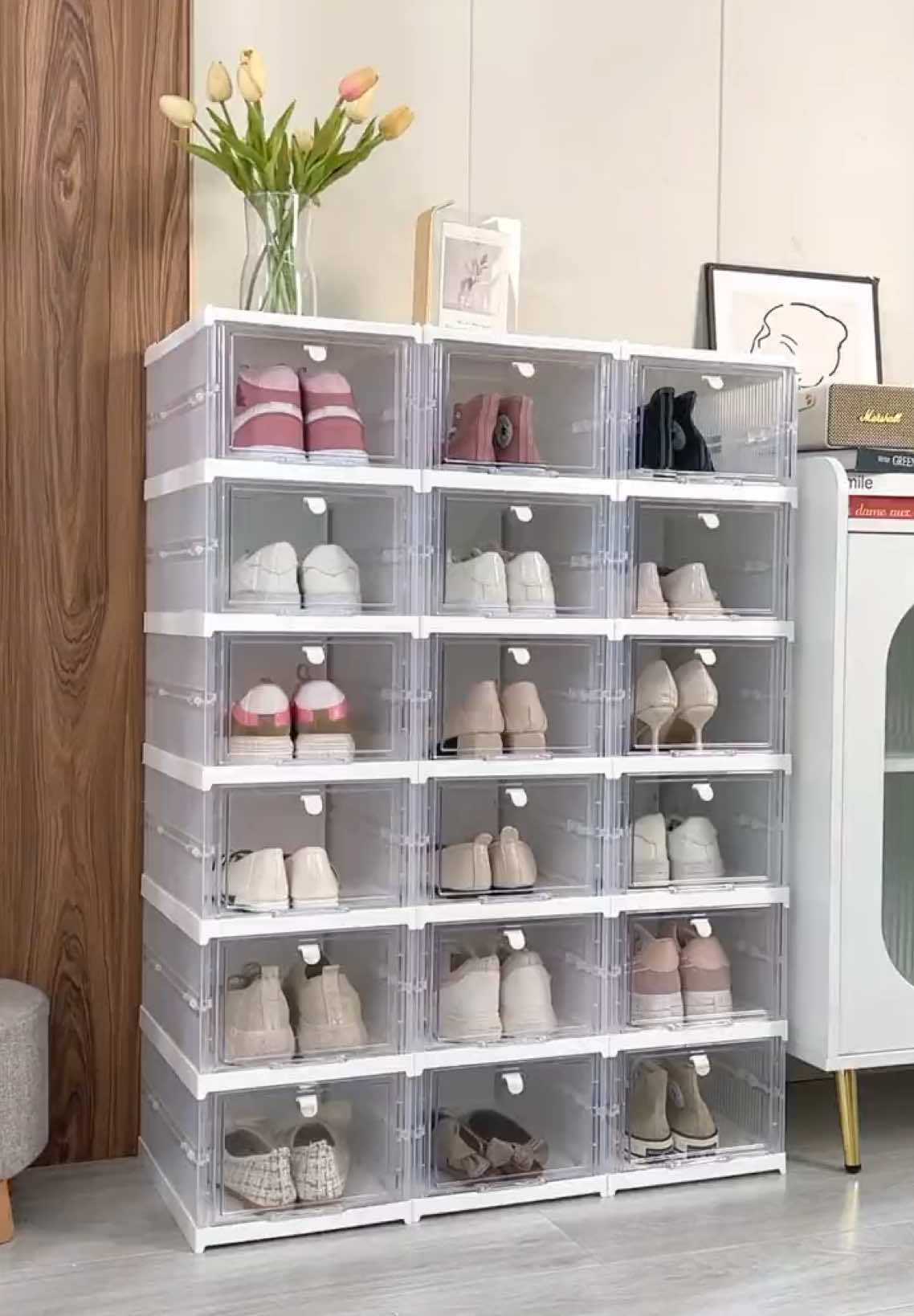 กล่องใส่รองเท้าเก็บ✨กล่องรองเท้า👞 พับเก็บได้ กล่องเก็บของ เปิดฝาด้านหน้า ใช้เก็บของได้หลากหลาย ชั้นวางรองเท้า#กล่องเก็บของ #กล่องเก็บรองเท้า #กล่องเก็บของพับได้ #สินค้าขายดี #สินค้าขายดีในติ้กต้อก 