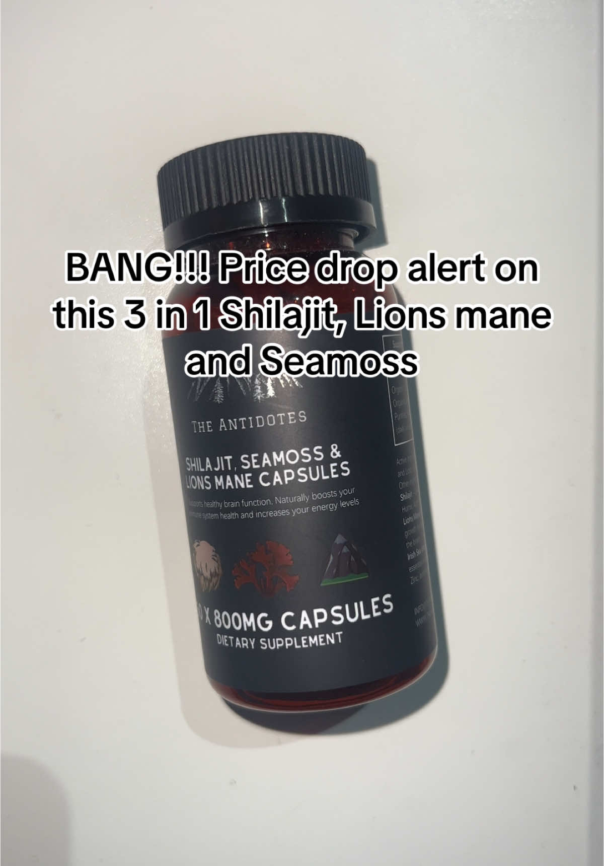 Price drop alert on this 3 in 1 Shilajit, Lions mane and Seamoss #health #supplements #energylevels #GymTok #gym 