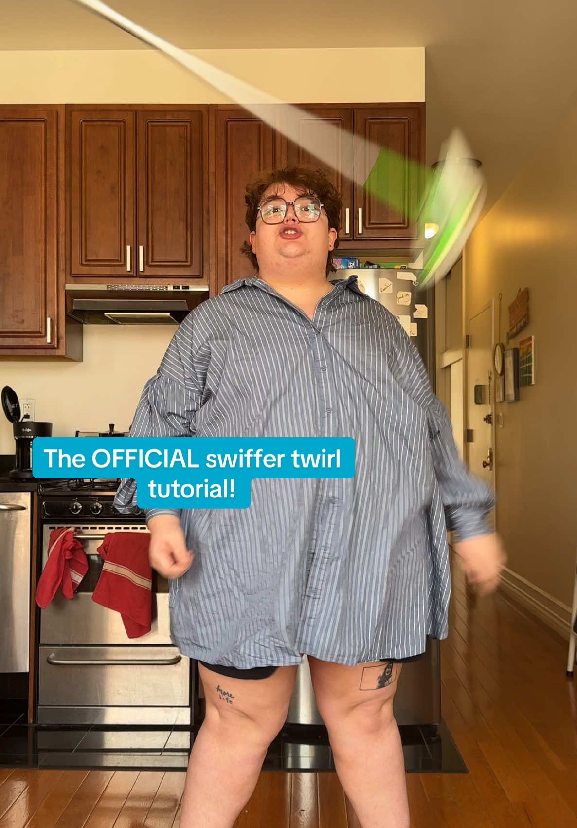 You asked, I tutorial’ed! What do you want to learn next?  #swiffer #mop #twirl #dance #tutorial #dancetutorial #howto #colorguard #baton #bostaff #staff #spin #fun #funny #lipsync #comedy #fyp #teach #teacher #danceteacher #safety #defyinggravity #wicked #wickedmovie 