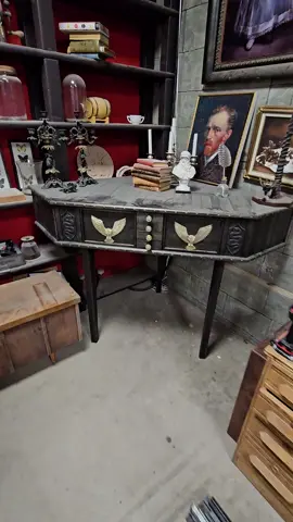 I am always asked what secrets I keep in my philosopher desk #asmr #furniture #secrets #owl #hiddencompartment #puzzle #fyp #deathnote #spongebob #hp #dust #wizard 