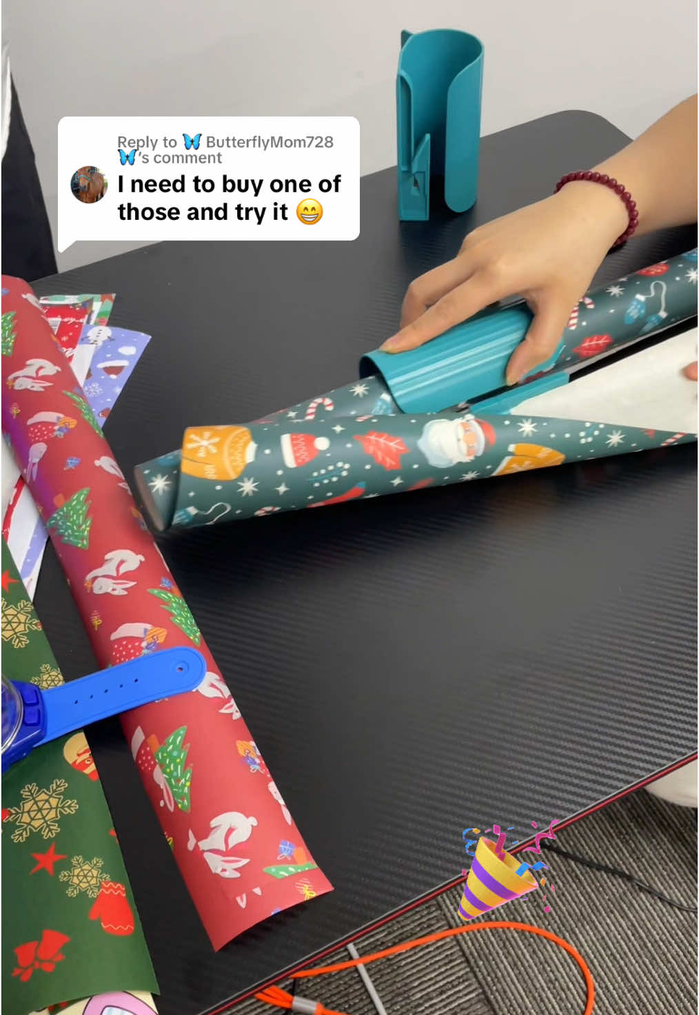 Replying to @🦋 ButterflyMom728🦋 Your favorite holiday gadget,  Gift Wrap Cutter just got even better, with the Organizer! 🎄 #gadget #giftwrapping #christmas #deal #giftwrappinghacks #satisfying #fyp #christmas #gifts #christmaswrapping  #WrappingPaper  #tiktokshopblackfriday #tiktokshopcybermonday 🎅 #🎄 #🎁 #👍