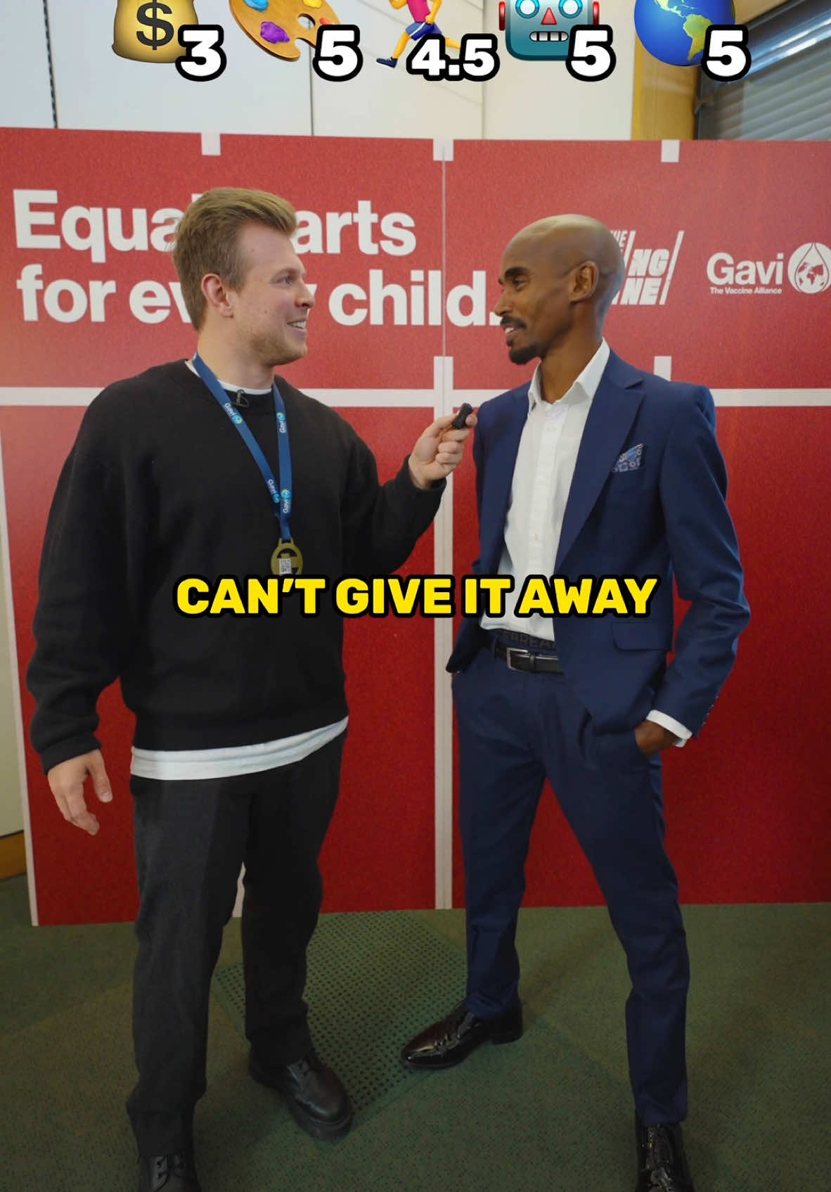Guess the job? 🤯 Pleasure catching up with Sir Mo Farah @sirmofarah on the sidelines of a Starting Line event, a campaign to raise awareness about unequal access to immunisation around the world - and spotlight the work of @Gavi Alliance, the Vaccine Alliance 🌍