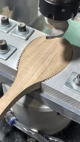 Cutting the bowl of a wooden spoon. #machinepix #engineer #engineering #howitsmade #manufacturing #woodworking #cnc