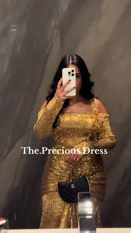 ⚡️ Gold Dress ⚡️#sequindress #sequins #فستان_سهره #نفنوف #تصميمي #fashiontiktok #explore #qatar #ksa #kuwait #trending 