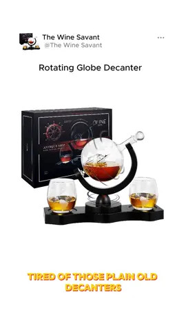 Rotating globe decanter! #giftsforhim #gifts