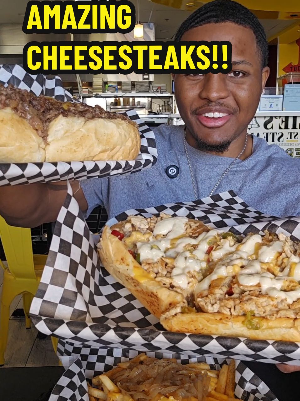 Some of the best cheesesteaks in Las Vegas🔥 #foodreview #foodcritic #lasvegasfood #cheesesteak #fyp 