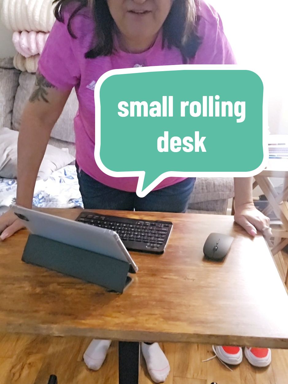 this rolling desk is a must have piece to be able to be mobile in your work space.#standingdesk #rollingdesk #workfromhome #adjustabledesk #teachersoftiktok #teachersoftiktok #newyearnewaura #giftideas #tiktokshopholidayhaul 