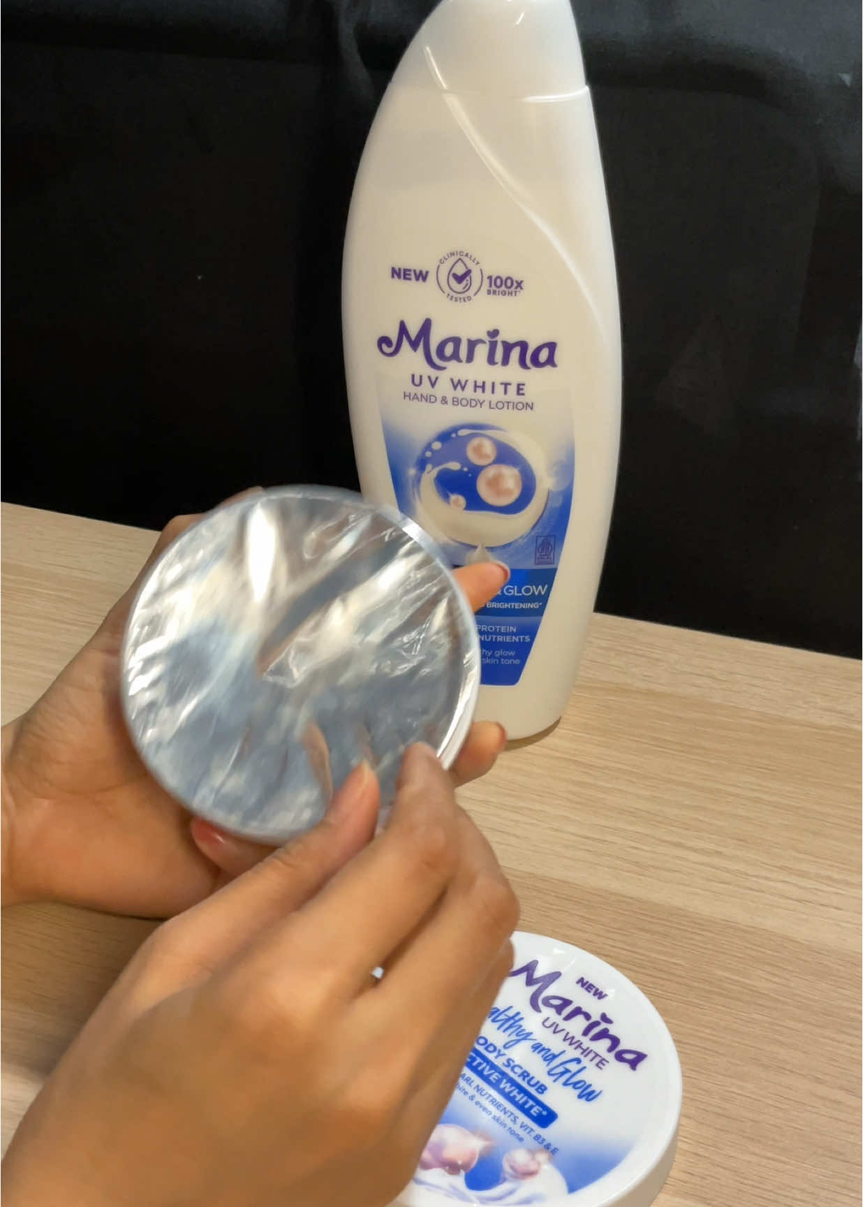 mau kulit lebih cerah gak perlu produk yang mahal wajib cobain ini bodycare marina uv white healthy and glow  #bodyscrubs #handbody #marina 