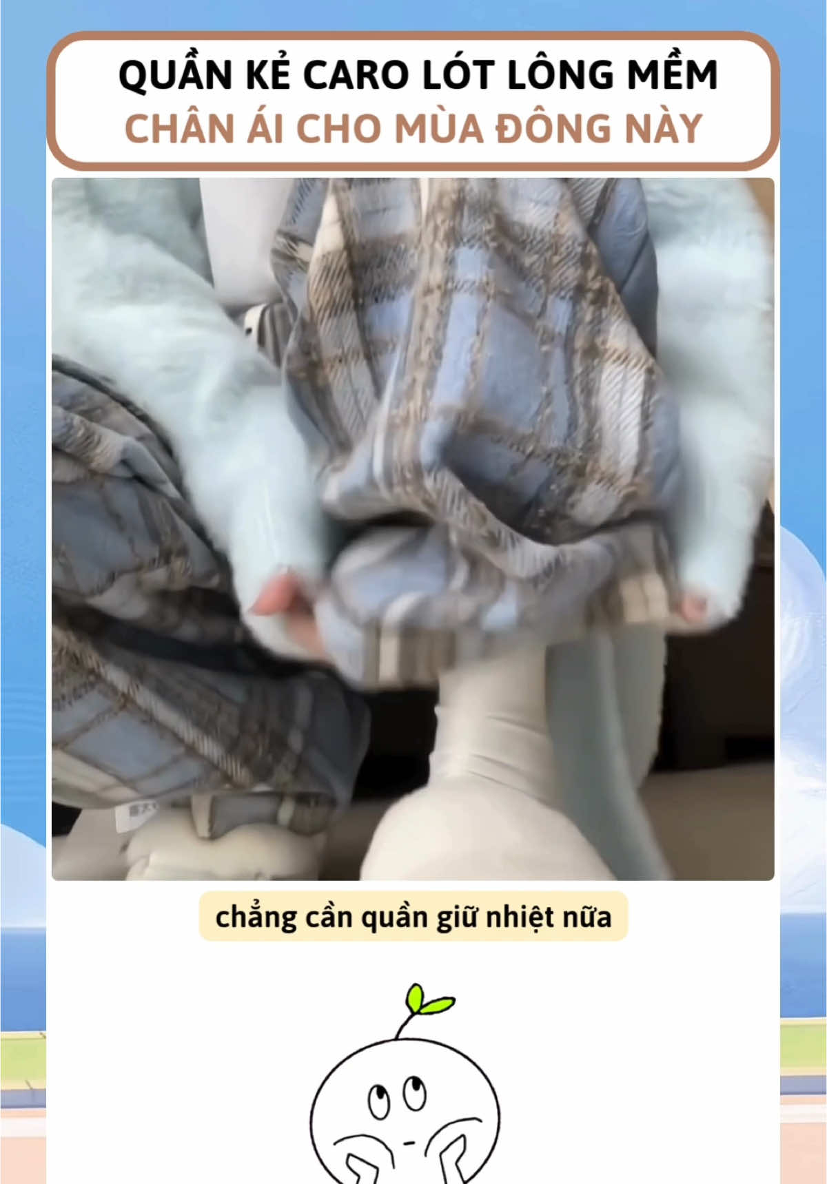 Quần kẻ caro lót lông mềm mịn #thoitrang #quanao #quankecaro #quanlotlong #quần 