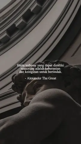 Berani bertindak, berani menang. Kesuksesan milik mereka yang melangkah tanpa ragu #alexanderthegreat  #BeraniBertindak #InspirasiKepemimpinan #QuotesMotivasi #KunciKesuksesan