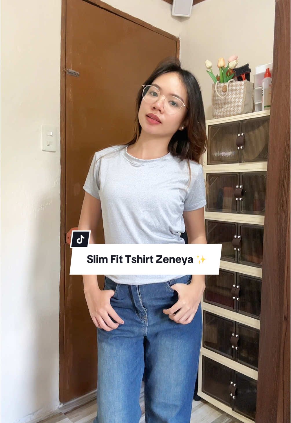 Slim fit basic tee! Ganda and comfyy 🫶🏻 if sawa na kayo sa super fitted na shirts try thiss, kasi di sya mainit sa katawan and maganda rin ang shape ✨😍 More colors avail in the yellow baskettt 🙌🏻 #slimfittop #slimfitshirts #tshirts #basictop #tees #roundnecktshirt Zeneya Slim Fit T Shirt Tshirt For Women Free Size Plus Size Plain Round Neck Cotton Basic Top Tops #cottontshirt 