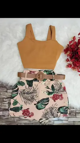 Conjunto Feminino Blusa Cropped + Short Saia com Cinto Plus Size - Conjunto Plus Curve.       #achadinhos #achadosshopee #viral_video #fyp #fypp #fypviral #plussizefashion #plussizeedition #moda #modafeminina 