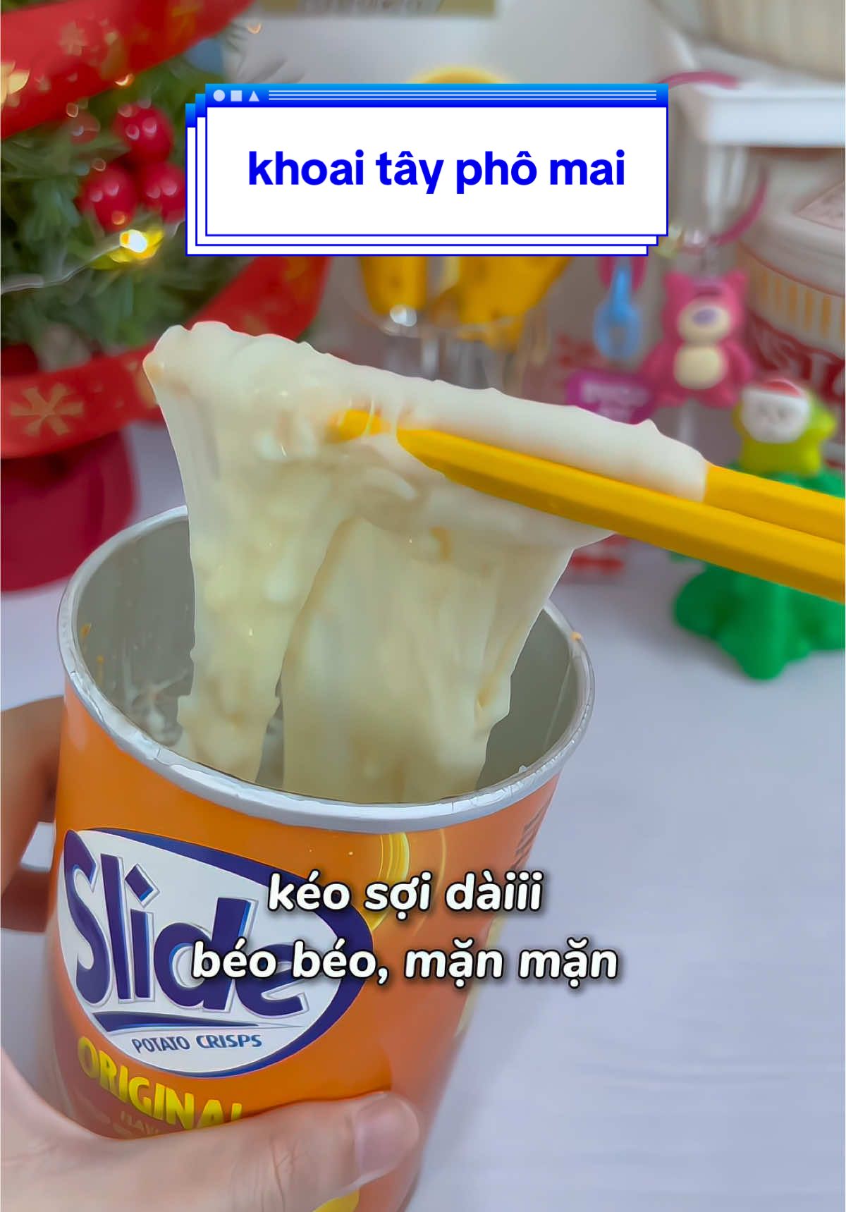 Trả lời @happy_mu Mãi mê phô mai kéo sợi nhaaa 🤤 #phomai #AnCungTikTok #tiktokcommunityvn #xuhuong 