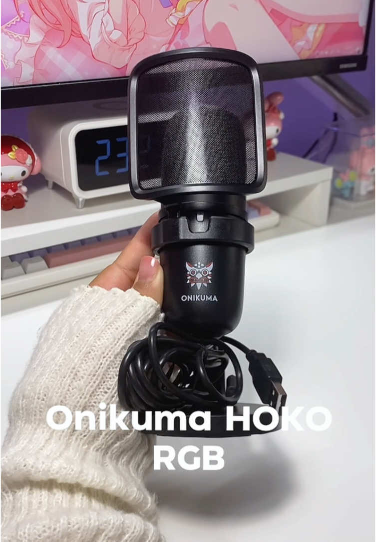 สีดำมีไฟ Rgb ให้แล้วนะ #microphone #ไมโครโฟน #onikuma #จัดโต๊ะคอม #desksetup 