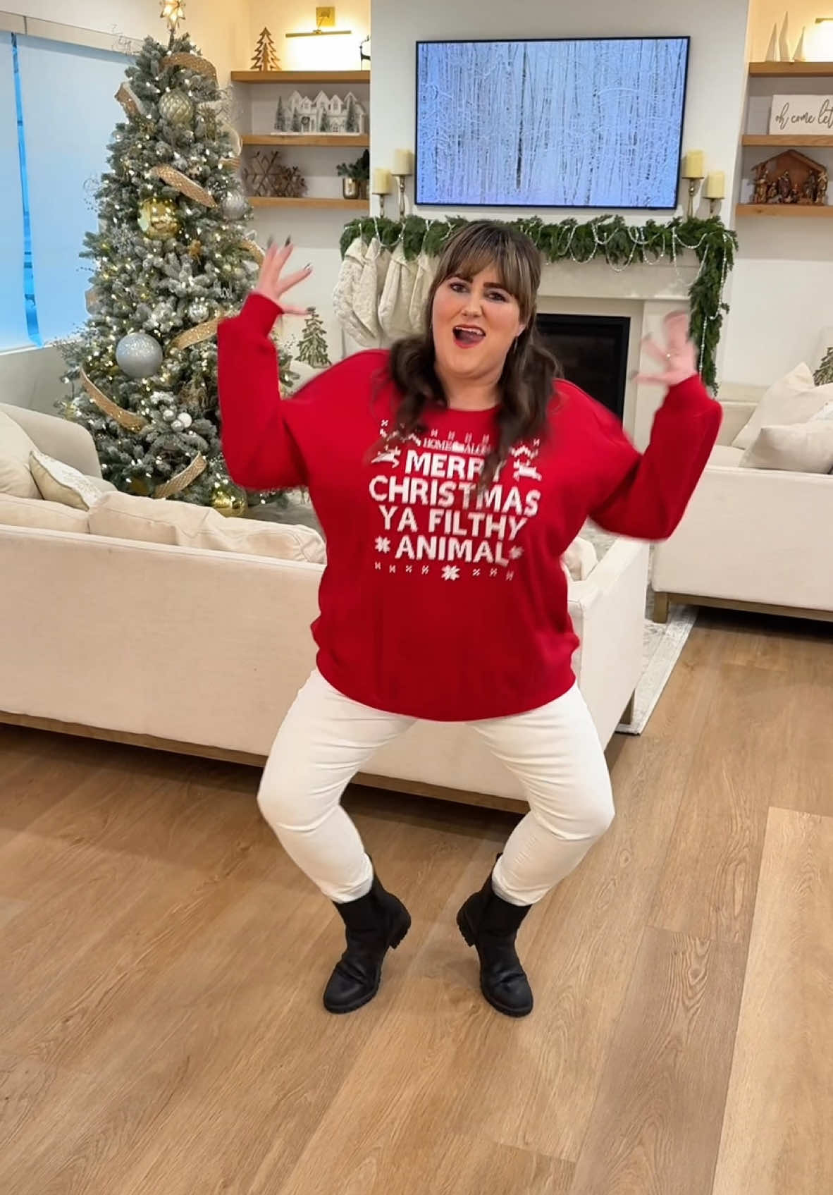 Dancing through the holidays, one sticky situation at a time. Merry Christmas, ya filthy animals! 🎁🎶 Dc: @dylansmovin  #Sticky #HomeAloneHoliday #DanceMagic #ChristmasEnergy #christmasdecor 