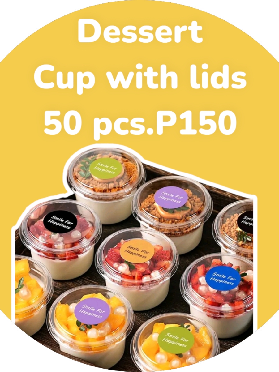 transparent cup's with lid  dessert cup's  disposable cup's  #foryou #dessertcups #container #CapCut 