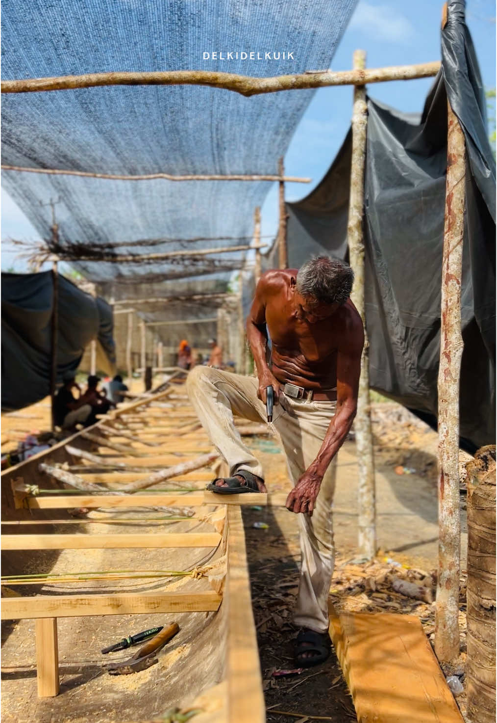 Pembuatan panggar jalur Cakaran Serigala Sungai Biso | Pacu Jalur.