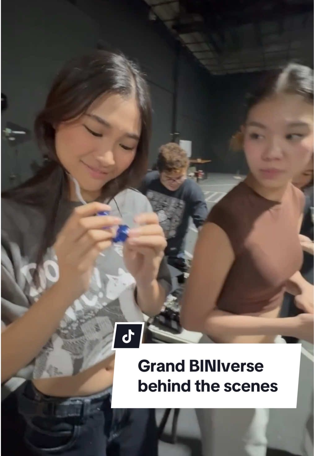 #BINI & coach mickey with their custom in-ears for the #grandbiniverse 