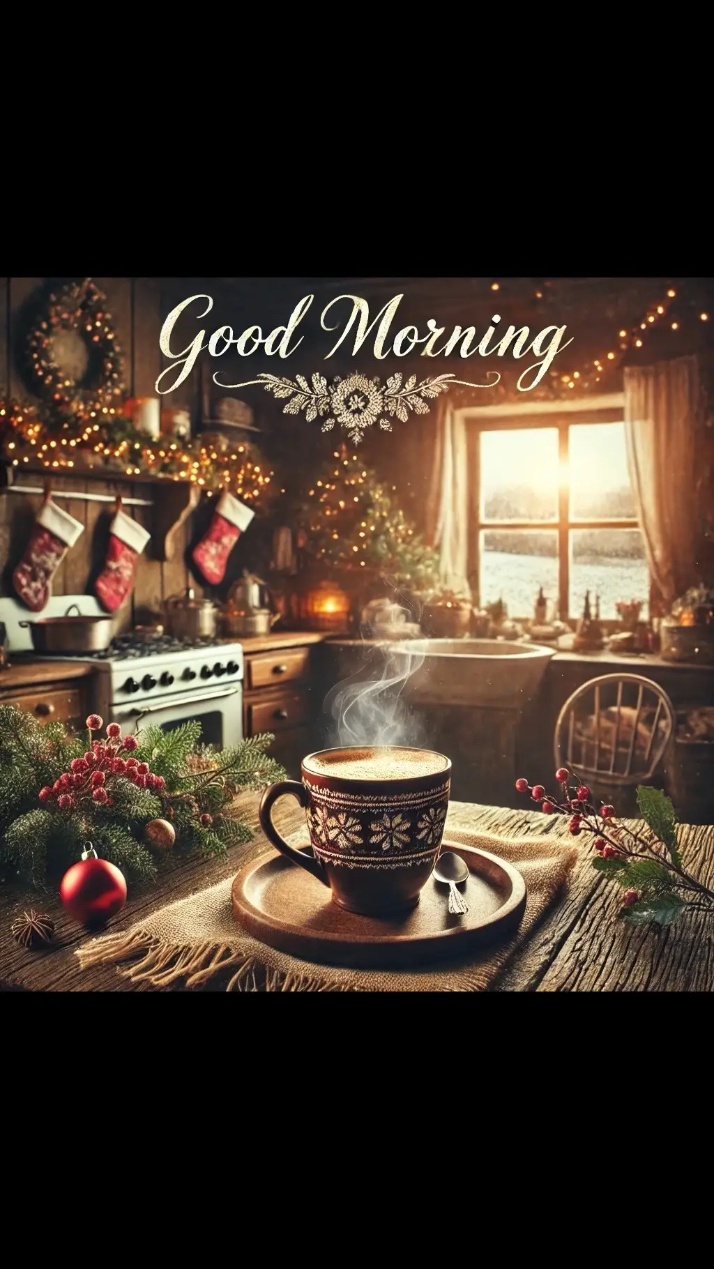 Cold christmas country kitch with a steaming hot espresso. #relax #espresso #christmas #country #goodvibes 