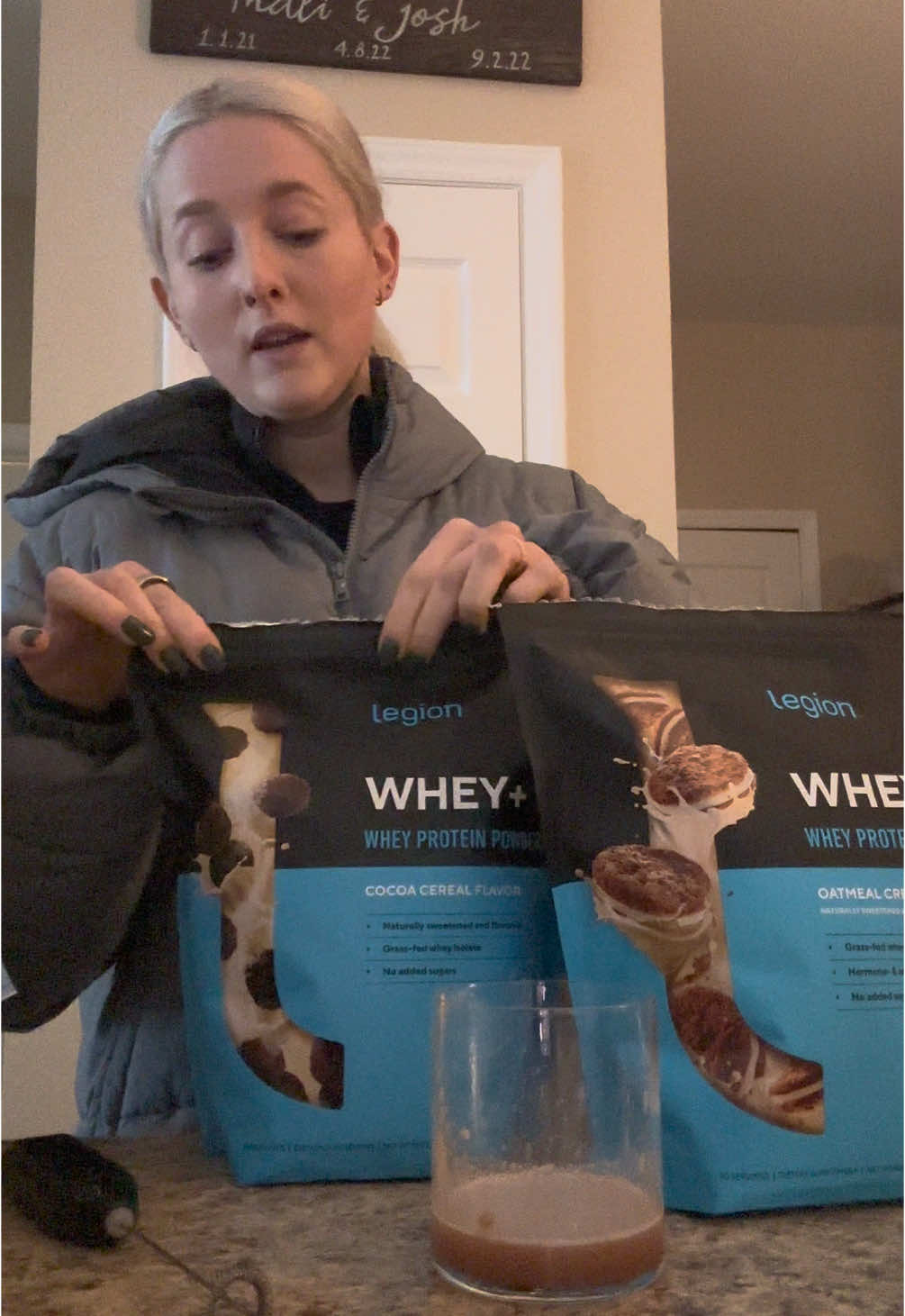 Live taste test! @Legion Athletics oatmeal cream pie and cocoa cereal flavor.  #tastetest #bestproteinpowder #protein #Fitness #mealprep #fyp 