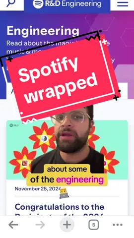 Ever wondered how Spotify Wrapped comes to life? It’s not just about showing your top songs—it’s a massive engineering feat! From analyzing billions of streams to creating personalized insights for millions of users, Spotify’s data scientists and engineers work magic behind the scenes. All of this is powered by cutting-edge algorithms, machine learning models, and a ton of creativity. If you’re curious about how it all works, check out Spotify’s engineering blog! It’s packed with fascinating insights into the technology that powers your music experience. From building recommendation systems to handling real-time data at scale, there’s so much to learn. Dive in and discover how Spotify engineers make the music you love even better! #SpotifyWrapped#Spotifyy#spotifywrapped20244 #Tech #techtok #DataScience #MusicTech #AI #MachineLearning #techfacts #SoftwareEngineering #LearnTech