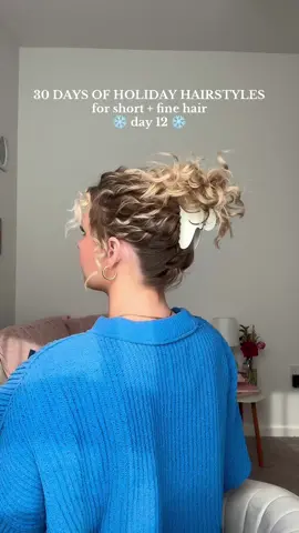 Tight curls are a holiday staple!!❄️🤍 #shorthairstyles #easyhairstyles #holidayhairstyle #hairtutorial #finehairstyles 