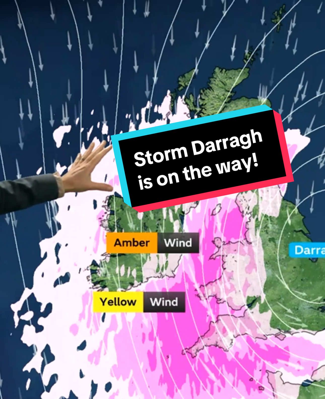 Storm Darragh is on the way this weekend #UKWeather #WeekendWeather #EduTok #LearnOnTikTok #AmberWarning #YellowWarning #StormDarragh