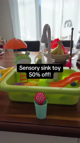 This play sink is such a great sensory toy for kiddos. It is battery operated and comes with all the fun toys you see here. The water continuously recycles through, so they can stay entertained for a long time! #tiktokmademebuylt #tiktokshopholidayhaul #playsink #sensoryactivities #sensorytoy #sensorytoddlerfun #sensoryactivities #toddlertoys #motherhood 