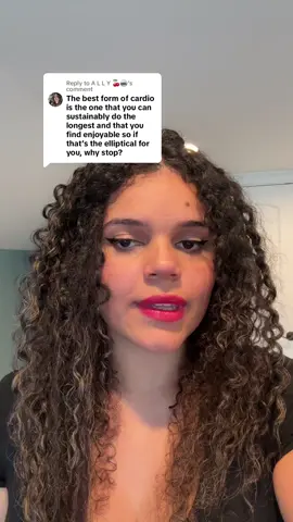 Replying to @A L L Y 🍒🪩  “the best form of cardio is the one that you can sustainably do the longest and that you find enjoyable” - by the queen that commented on my vid ✨❤️  #cardio #weightloss #fyp #fypシ #GymTok #gymmotivation #elliptical #stairmaster #bike #treadmill 