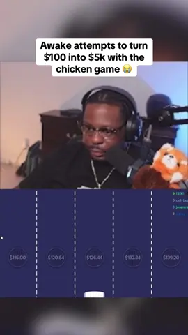 Awake attempts to turn $100 into $5k with the chicken game 😭 #kickstreaming