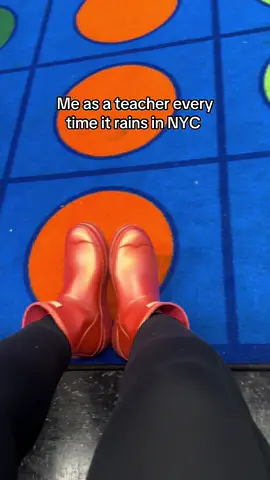 One thing I refuseeee to do is walk around and teach in rain boots all day ☔️ #rainyday #nycteacher #teachersoftiktok #teachertok #lifeofateacher #firstgradeteacher #teacherhumor #relatable #fyp 