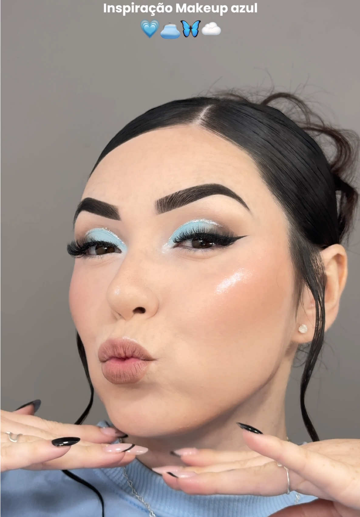 #inspiraçãomakeup #makeupazul 🩵