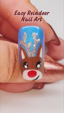 Cute Reindeer Nail Design #christmas #nailart 