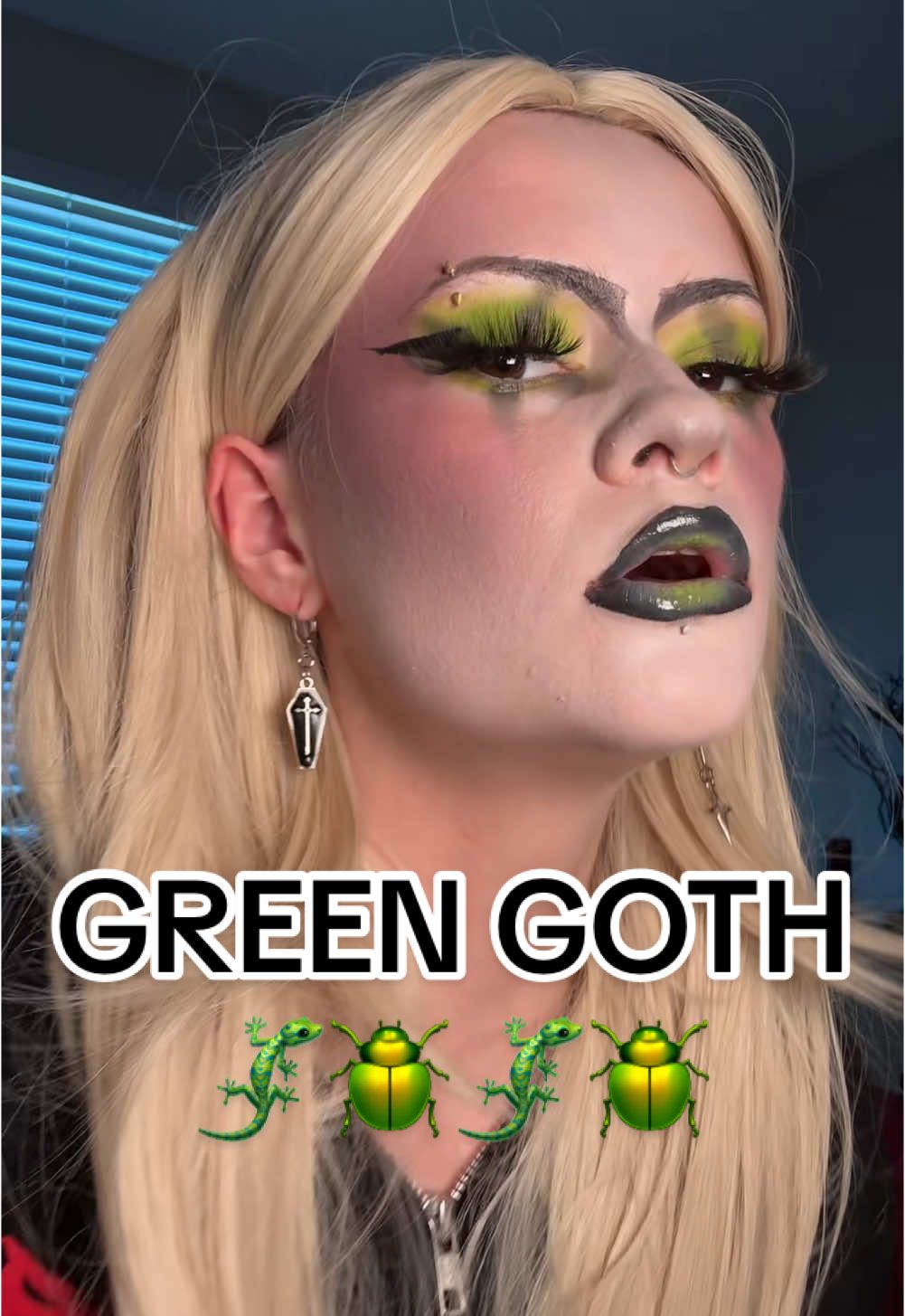 This green is doing something to me wearing the shade “about everything” #gothgirl #goth #gothicstyle #gothicmakeup #gothtok #gothmakeup #piercings #tradgoth #tattoogirl #darkwave #postpunk #fypシ #viral 