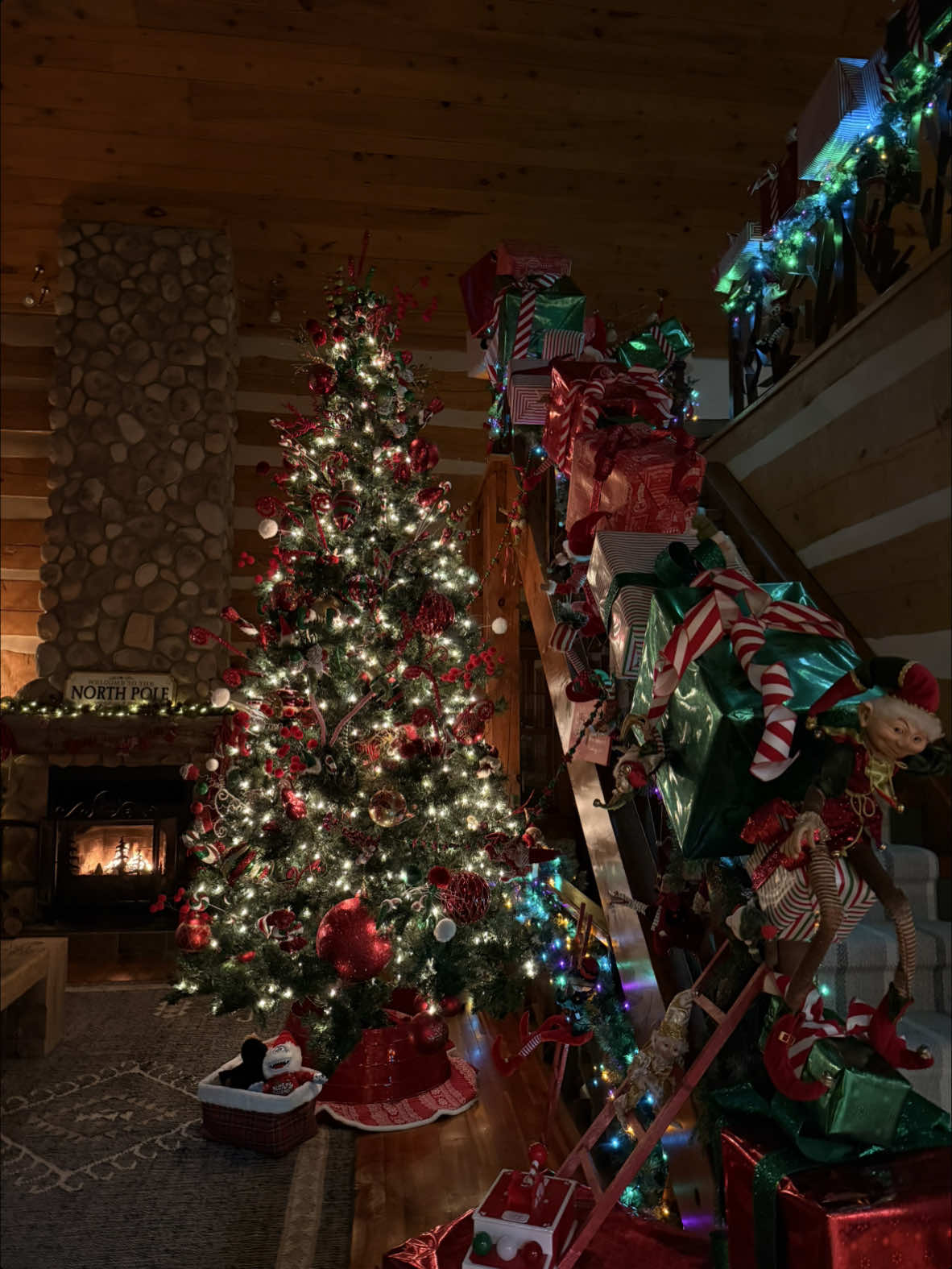 We went BIG this year 🎄🙈 #christmas2024 #christmastransformation #christmastransitions #tacticalchristmas #christmasdecorating #christmasdecorations #christmastree #christmascabin #christmasdecoratingideas #christmasparty #fyp #fy 