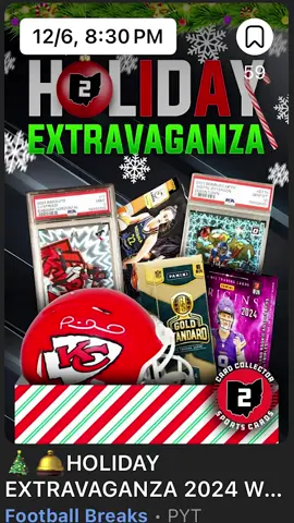 Make sure to bookmark the sale and we will see you guys tomorrow at 8:30 pm EST 🔥 #sportscards #cardshow #cardshop #whatnot #holiday #sale 