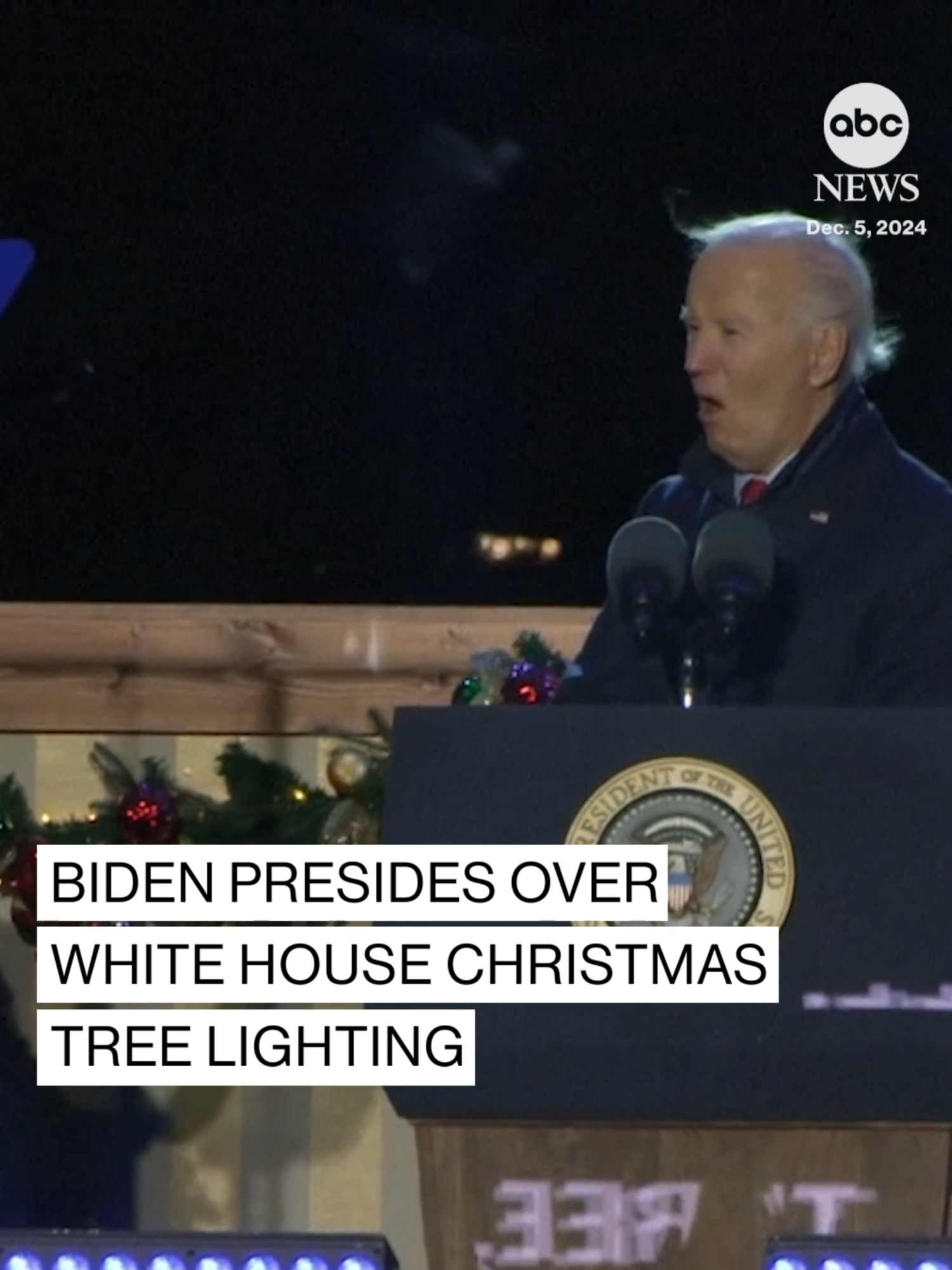 As he presided over his final Christmas tree lighting at the White House on Thursday, Pres. Biden said his wish for the nation now, and always, was that “we continue to seek the light of liberty and love, kindness and compassion, dignity and decency.” #news #biden #dc #whitehouse #christmas