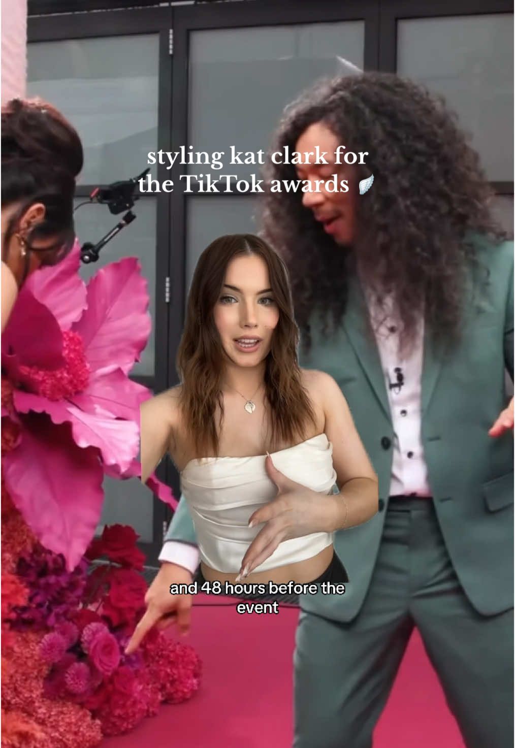 the drama of @Kat Clark ‘s Tiktok awards show outfit 💋🫶🏽✨her dress was by @TENN Hire ✨ (Dressed by Jaz) #personalstylist #outfitideas #wardrobestylist #virtualstylist #eventstyling #redcarpet #redcarpetstyle #katclark #greenscreenvideo 