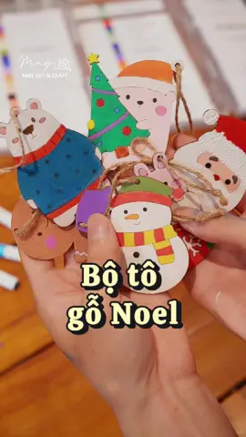 Bây giờ còn chưa tô màu để làm quà giáng sinh mang tặng mấy đứa bạn thì còn chờ đến bao giờ hihi. Set 20 hình tô gỗ chủ đề giáng sinh #DIY #handmade #craft #gift #tiemtaphoanhamay #coloring 