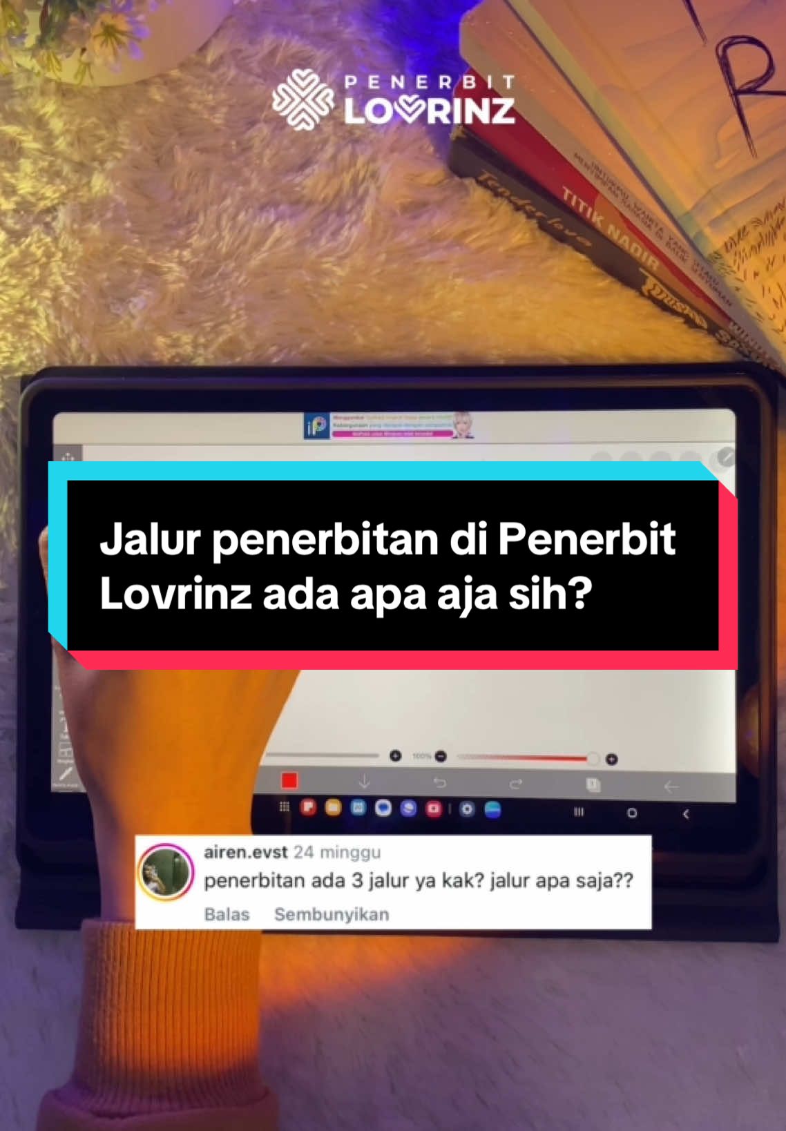 Jadi kamu mau terbit jalur Self Publish atau jalur Pinangan guys? Jawab di kolom komentar, ya!🤗 Jadi untuk kamu yang mau terbitin buku novel wattpad, AU terbitinnya di Penerbit Lovrinz, ya🥰 Yuk! Segera hubungi Neng ya untuk konsultasi gratis segala permasalahan penerbitan kamu😊 #penerbit #penerbitlovrinz #cetakbuku #penerbitanbuku #cetaknovel #novel #wattpad #AU #alternativeuniverse #penulis #penulispemula #penerbitindie #selfpublishing