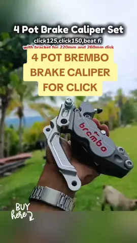 4 pot brake caliper set for click125,click150,beat fi with bracket for 220mm and 260mm disk #brakecaliper #brakecaliperforclick #brembobrakes #brembocalipers #fyppppppppppppppppppppppp #fypviralシ #fyp #click 