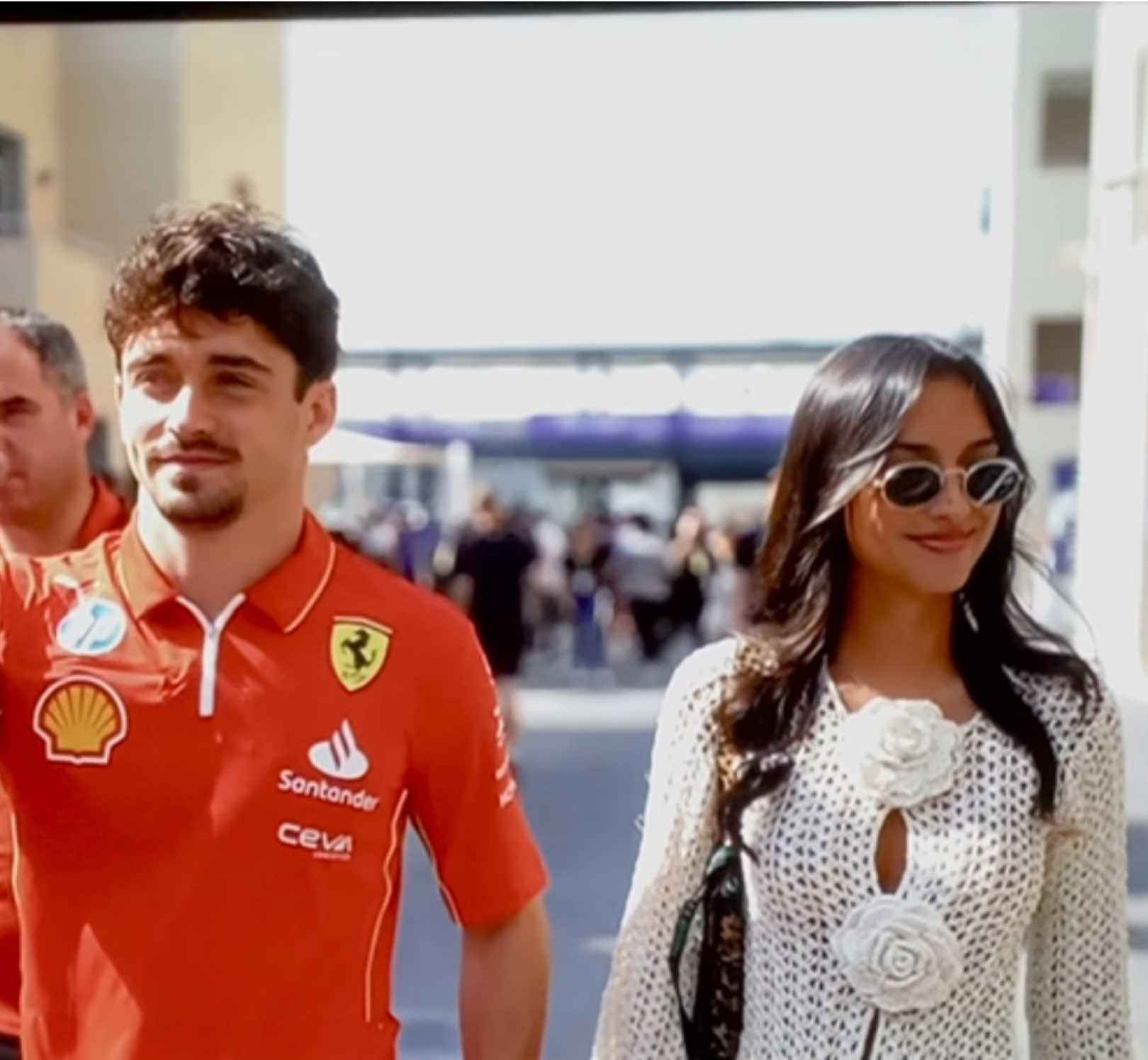 Charles Leclerc and Alexandra Saint Mleux on tv 🫶🏼  #f1 #formula1 #formulaone #charlesleclerc #cl16 #ferrari #scuderiaferrari #abudhabi #abudhabigp #f1wags #wagsf1 #alexandrasaintmleux #fyp #foryou #foryoupage #viral @Alexandra Saint Mleux @Charles Leclerc 