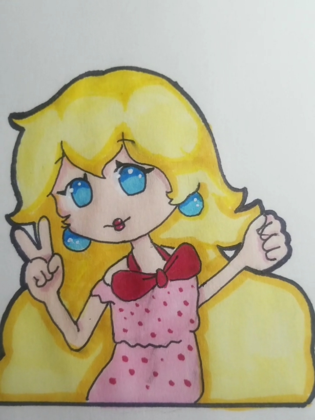 leave a comment if you like my art please #kawaii #smallartist #artistsoftiktok #cute #drawing #art #princesspeach 