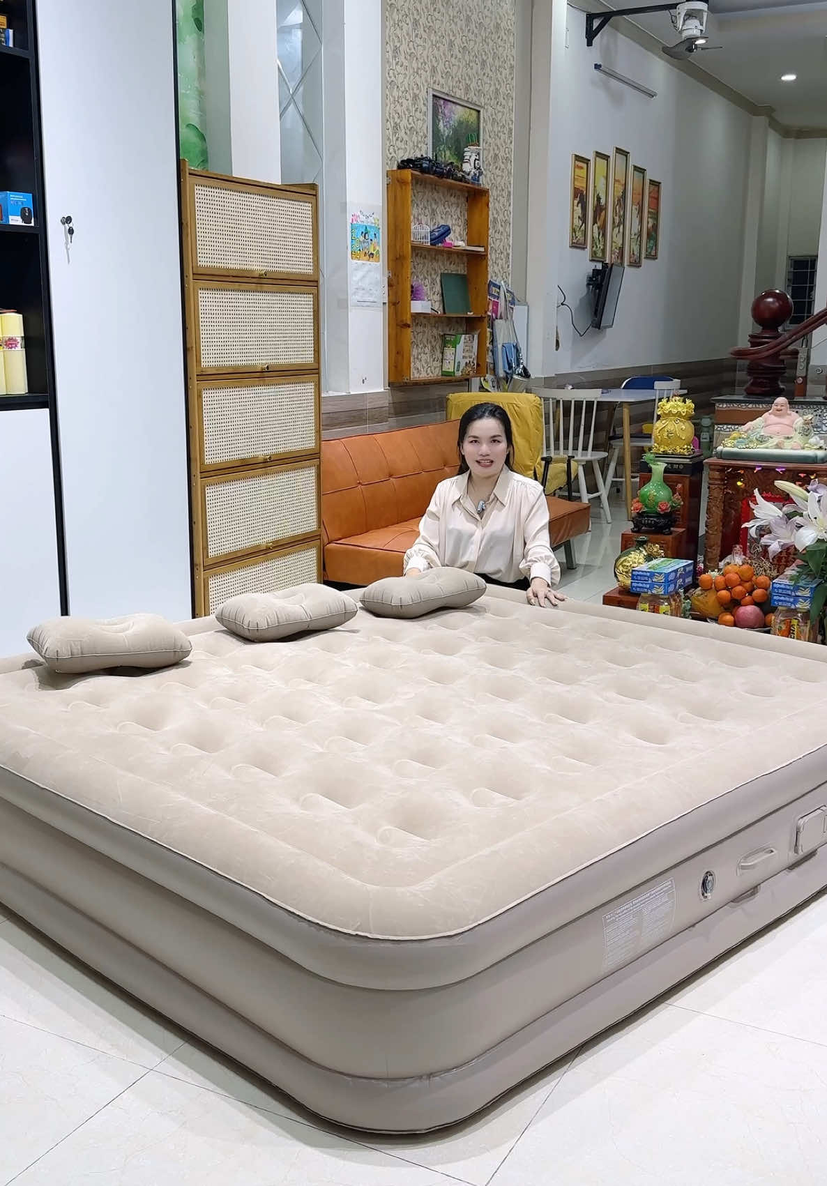 Đệm hơi tự bơm tặng kèm máy bơm , sản phẩm tiện ích cho mọi gia đình #nệm #nemhoi 