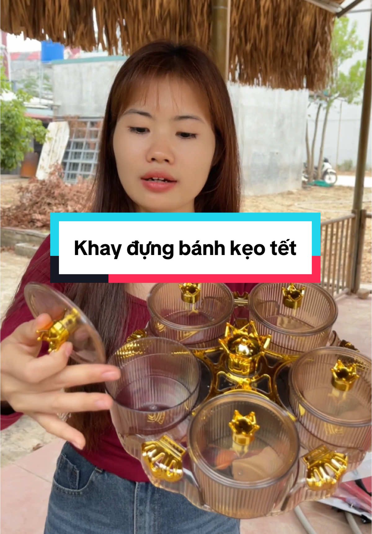 Khay đựng bánh kẹo tết hộp tròn có nắp #buithituoi1197 #decortet #tet2025 #khaydungmuttet #khaydungbanhkeotet 