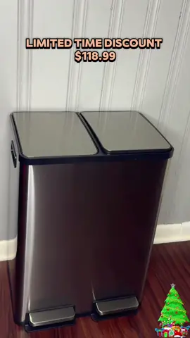 Stainless steel covered foot pedal garbage bin #Stainlesssteelgarbagebin#Garbagebin#TikTokShopBlackFriday#fyp