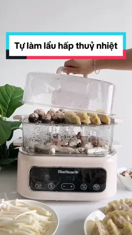 Từ nay được ăn lẩu hấp thủy nhiệt thường xuyên rồi các bác ơi😍 Tết sắm em này về thì siu tiện lun nè #haeatclean #ancungtiktok #BlueStone #Songnhe #Mangxuanvaobep #noi_hap_dien_tu_BlueStone