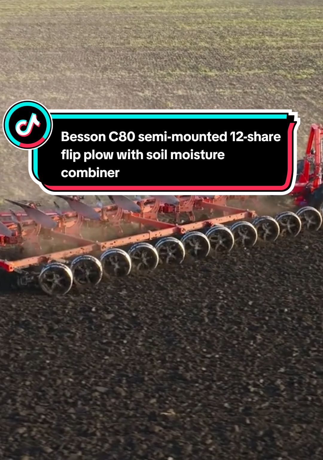 Besson C80 semi-mounted 12-share flip plow with soil moisture combiner #flipplow #agricultural #Tractor 