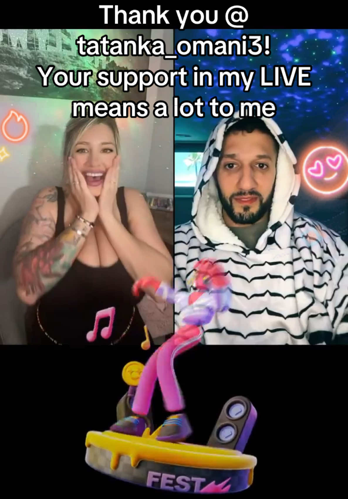 #NothingButAGoodTime in my #Lives tatanka_omani3, thank you for the incredible support in this #Battle! Hoping to be as badazz as you someday!  #livegift #festcheers #ContentCrestors #Uplift #LiveHighlight 